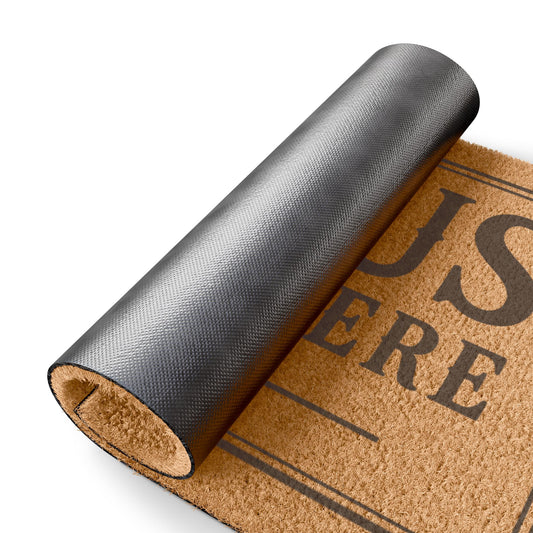 Jesus Lives Here Doormat — Outdoor Religious Welcome Mat with Cross