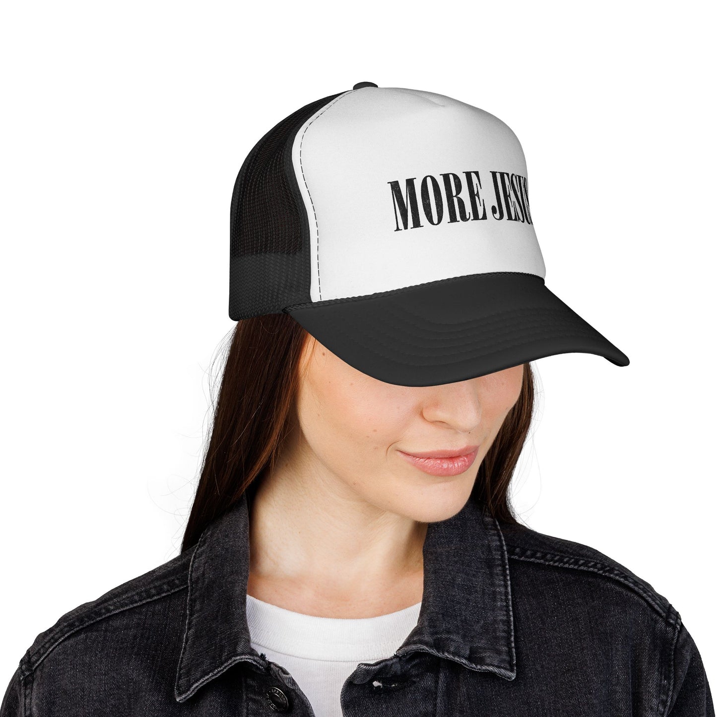 More Jesus Trucker Hat — Faith-Based Mesh Baseball Cap